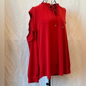 318 - The Limited Vibrant Red Ruffle Sleeve Blouse